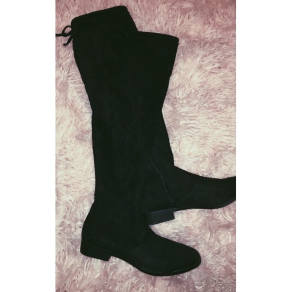 Over the knee black boots